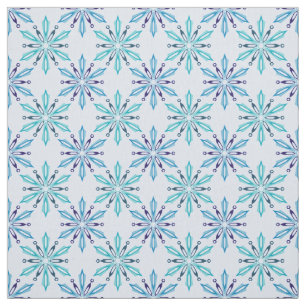 Snowflake Pattern Icy Winter Colours Fabric