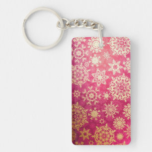 Snowflake pattern key ring