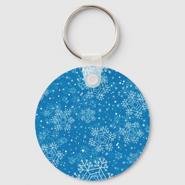 Snowflake pattern key ring (Front)
