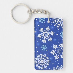 Snowflake pattern key ring
