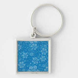Snowflake pattern key ring