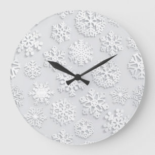 Snowflake pattern large clock