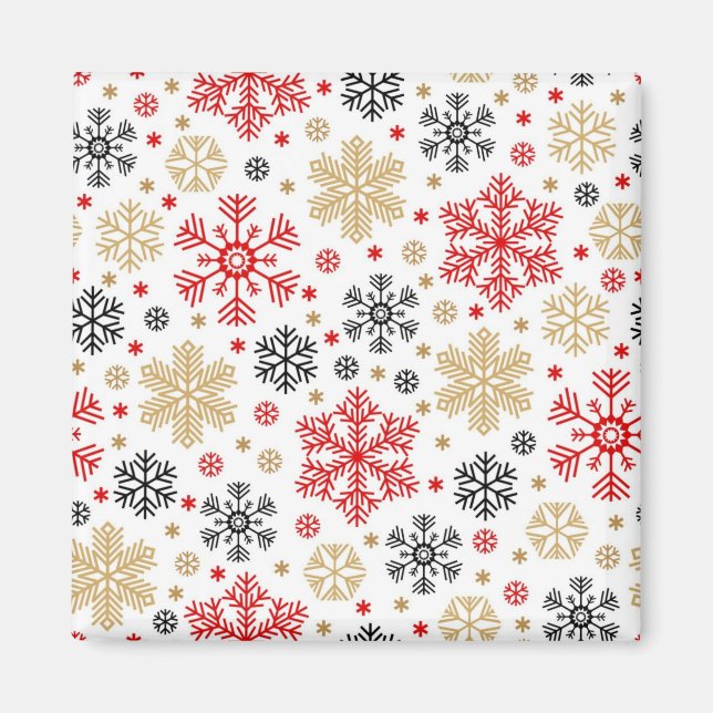 Snowflake pattern magnet (Front)
