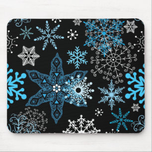 Snowflake pattern mouse pad