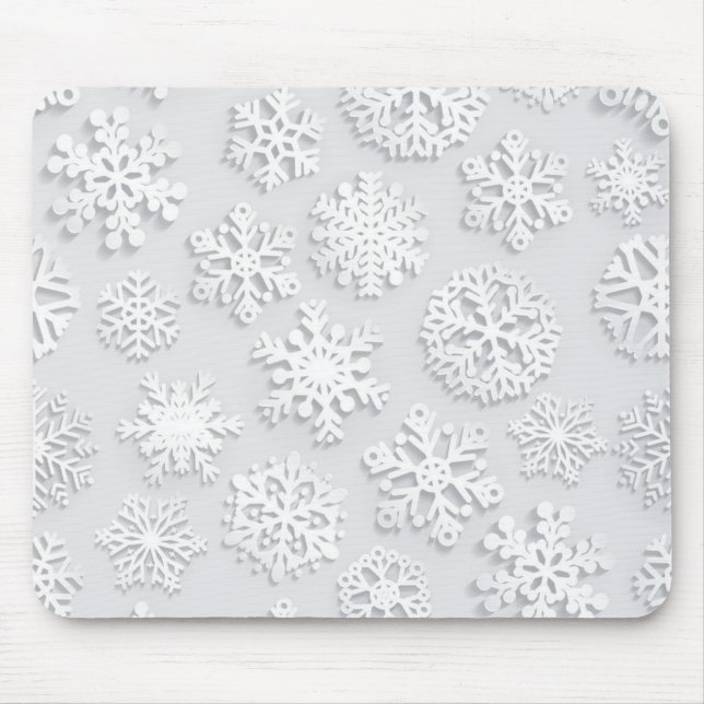 Snowflake pattern mouse pad (Front)