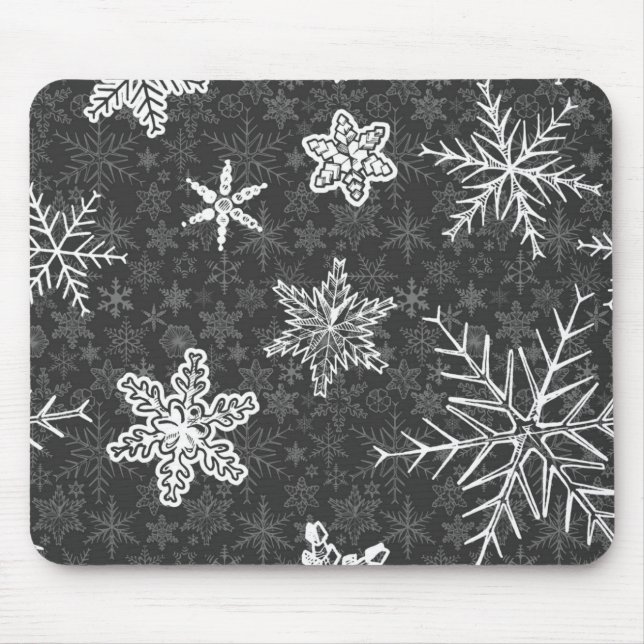 Snowflake pattern mouse pad (Front)