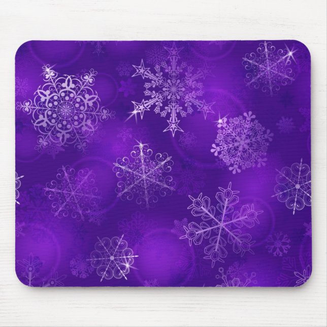 Snowflake pattern mouse pad (Front)