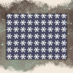 Snowflake Pattern Navy Blue Holiday Tissue Paper