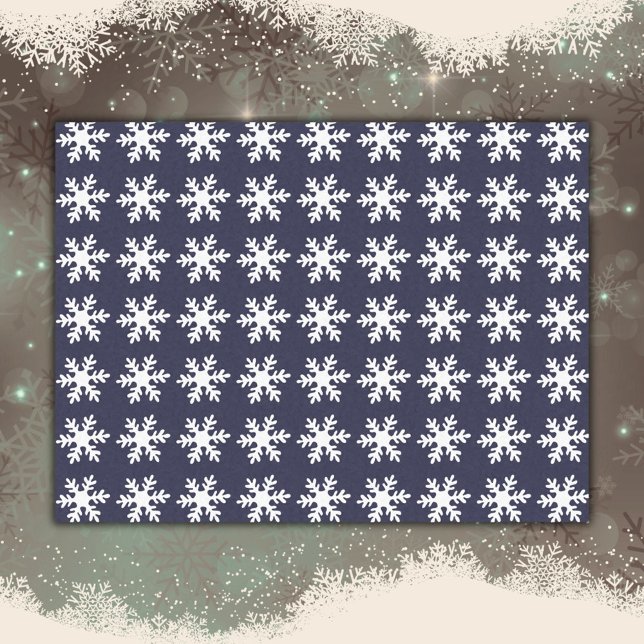 Snowflake Pattern Navy Blue Holiday  Tissue Paper (Creator Uploaded)