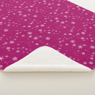 Snowflake Pattern on Purple Christmas Sherpa Blanket