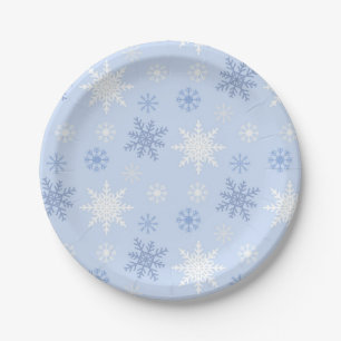 Snowflake pattern paper plate
