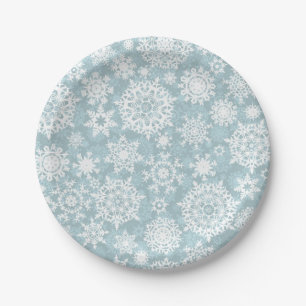 Snowflake pattern paper plate