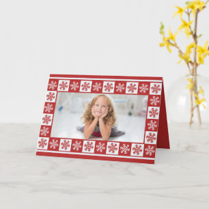 Snowflake Pattern Photo Christmas Card