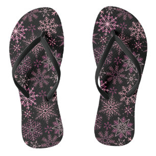 Snowflake pattern Pink Jandals