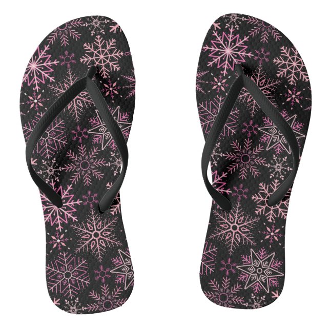 Snowflake pattern Pink Jandals (Footbed)
