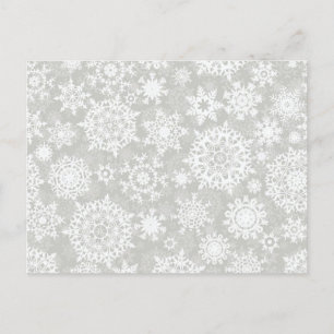 Snowflake pattern postcard