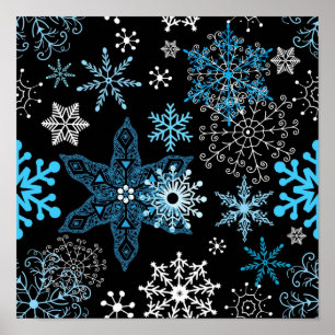 Snowflake pattern poster