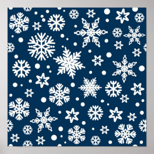 Snowflake pattern poster