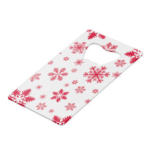 Snowflake Pattern, Red Snowflakes, Snow, White