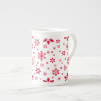 Snowflake Pattern, Red Snowflakes, Snow, White