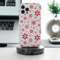 Snowflake Pattern, Red Snowflakes, Snow, White