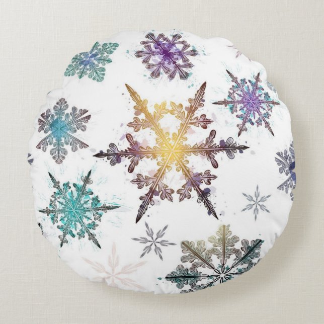 Snowflake pattern	 round cushion (Front)