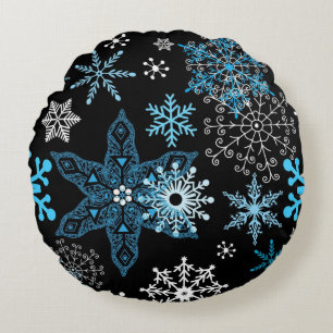 Snowflake pattern round cushion