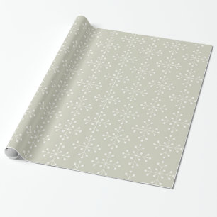 Snowflake Pattern - Sage Green Wrapping Paper