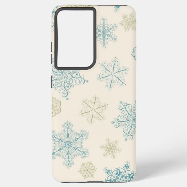 Snowflake pattern samsung galaxy s21 ultra case (Back)