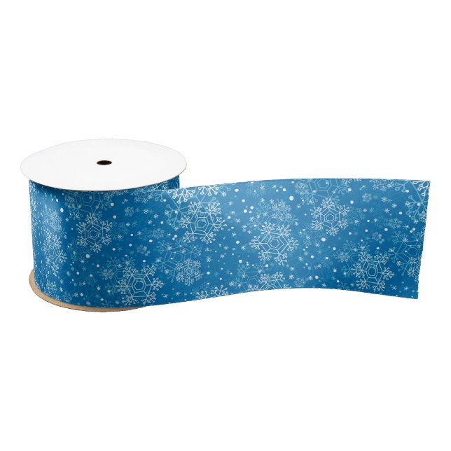 Snowflake pattern satin ribbon (Spool)