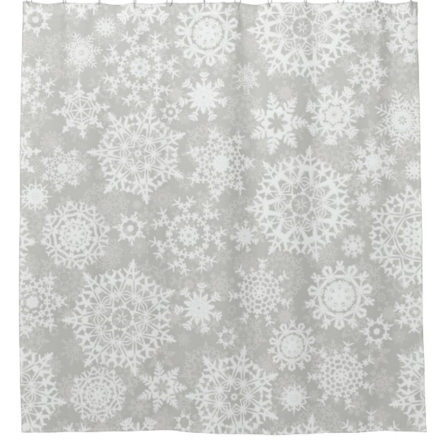 Snowflake pattern	 shower curtain (Front)