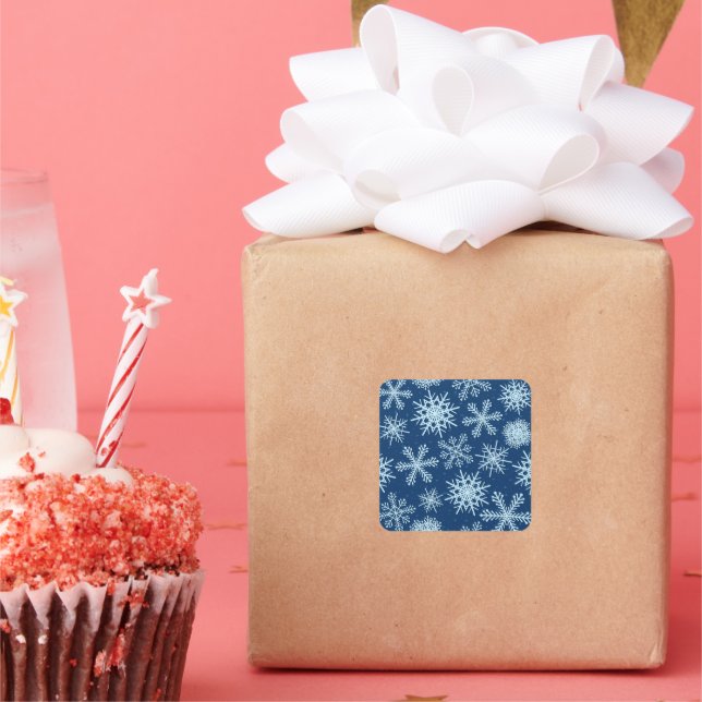 Snowflake pattern square sticker (Party)