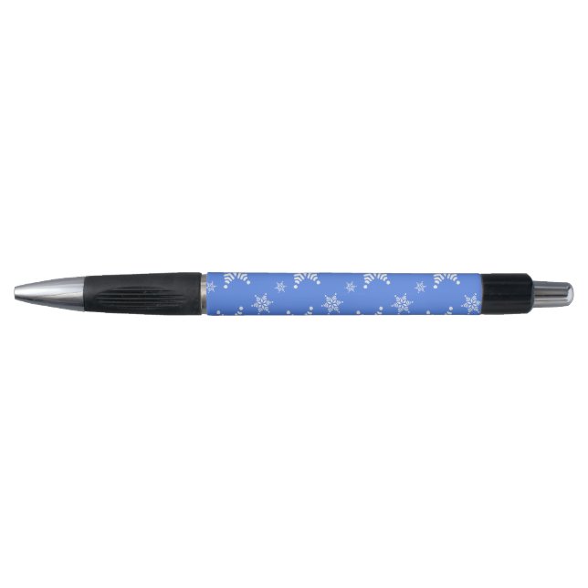 Snowflake Pattern, White Snowflakes, Snow, Blue (Front)