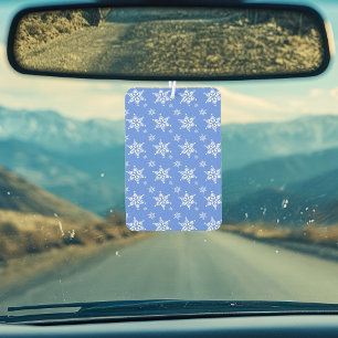 Snowflake Pattern, White Snowflakes, Snow, Blue Car Air Freshener