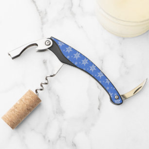 Snowflake Pattern, White Snowflakes, Snow, Blue Corkscrew