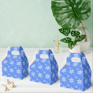 Snowflake Pattern, White Snowflakes, Snow, Blue Favour Box