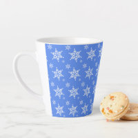 Snowflake Pattern, White Snowflakes, Snow, Blue