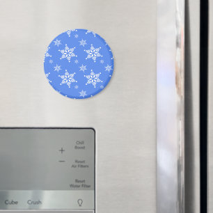 Snowflake Pattern, White Snowflakes, Snow, Blue Magnet