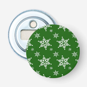 Snowflake Pattern, White Snowflakes, Snow, Green Bottle Opener