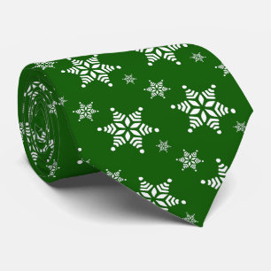 Snowflake Pattern, White Snowflakes, Snow, Green Tie