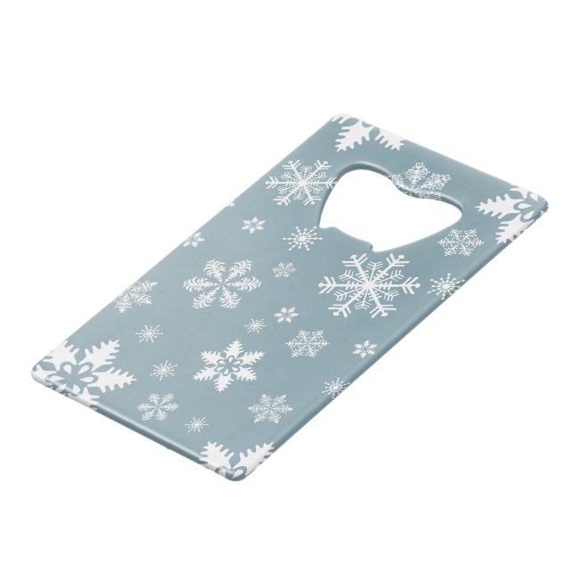Snowflake Pattern, White Snowflakes, Snow, Grey (Front Angled)