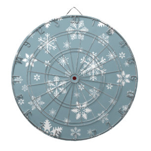 Snowflake Pattern, White Snowflakes, Snow, Grey Dartboard