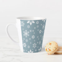Snowflake Pattern, White Snowflakes, Snow, Grey