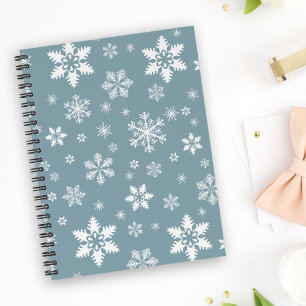 Snowflake Pattern, White Snowflakes, Snow, Grey Planner