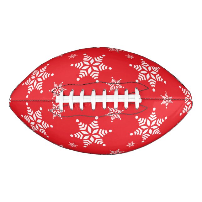 Snowflake Pattern, White Snowflakes, Snow, Red Football (Front)