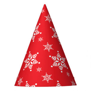 Snowflake Pattern, White Snowflakes, Snow, Red Party Hat