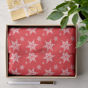 Snowflake Pattern, White Snowflakes, Snow, Red Tissue Paper