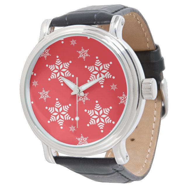 Snowflake Pattern, White Snowflakes, Snow, Red Watch (Angled)