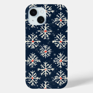 Snowflake Pattern Winter Style iPhone 15 Case