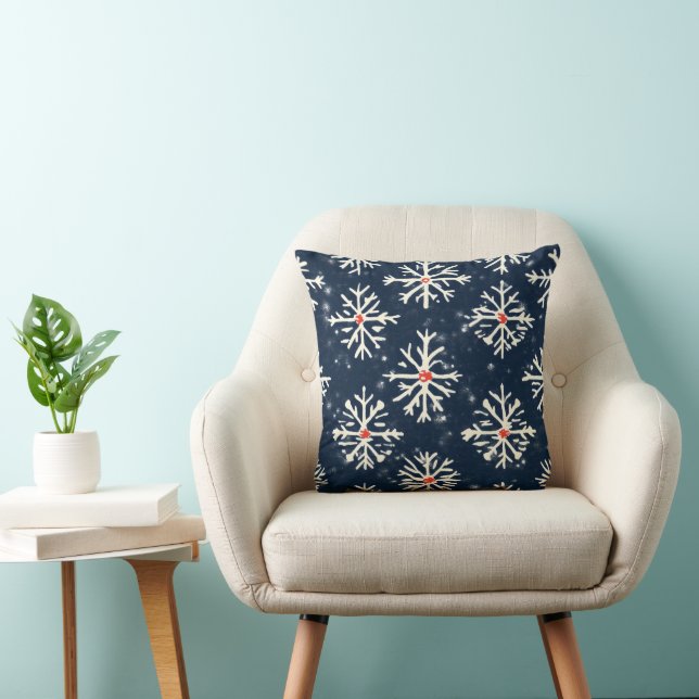 Snowflake Pattern Winter Style Cushion (Chair)
